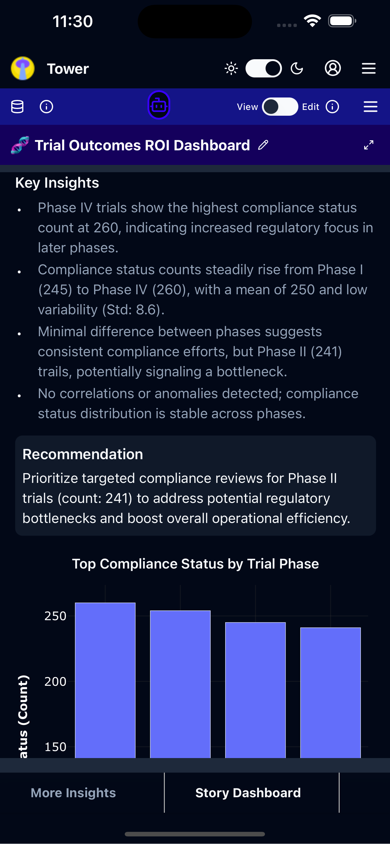 Tower story mode presentation on iPhone